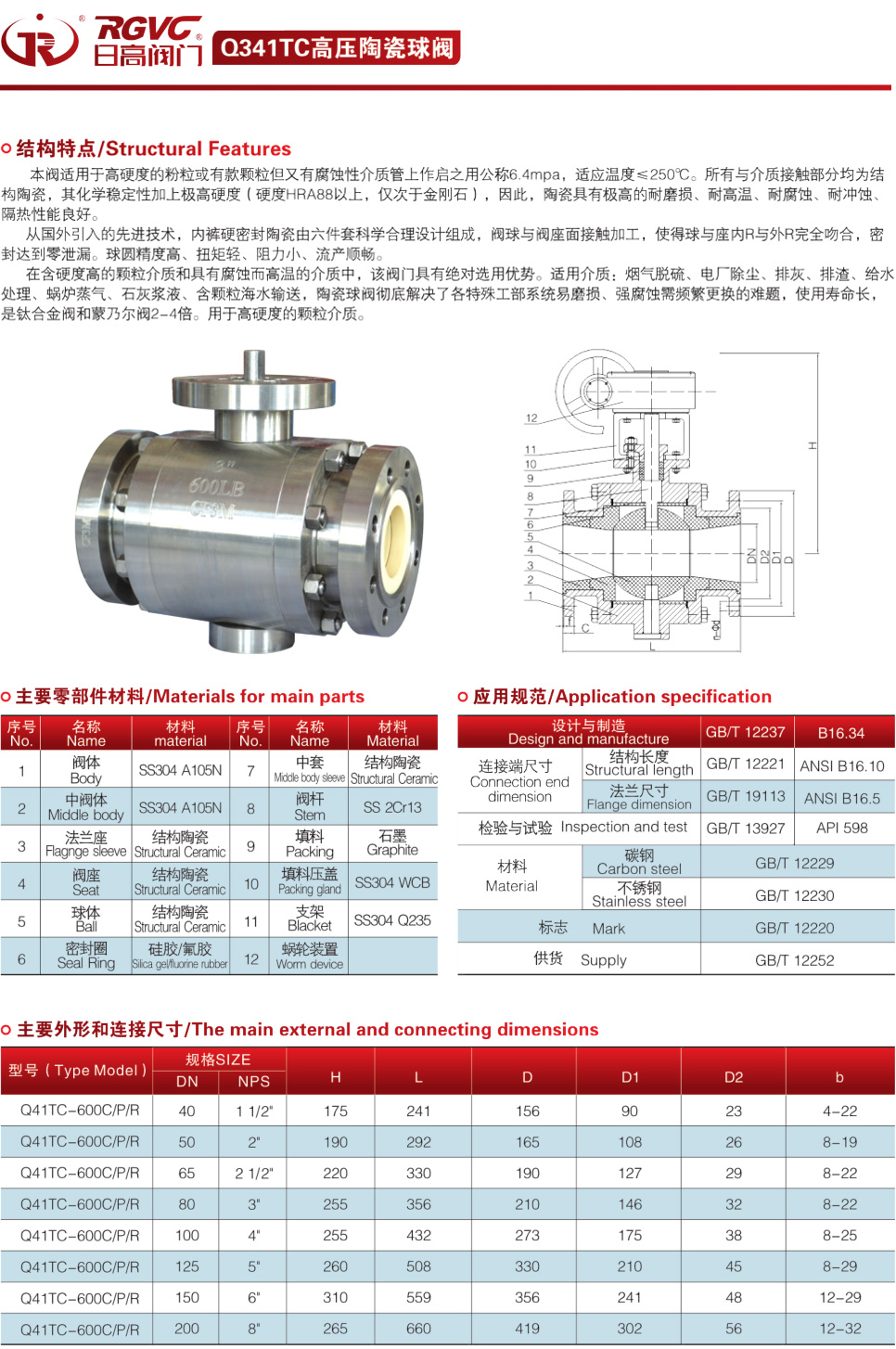 Q341TC高壓陶瓷球閥