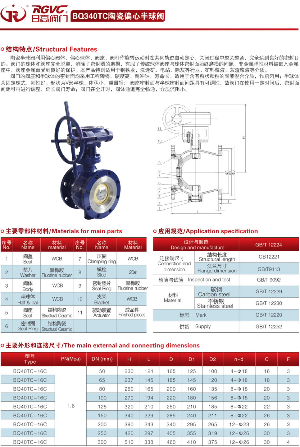 BQ340TC陶瓷偏心半球閥