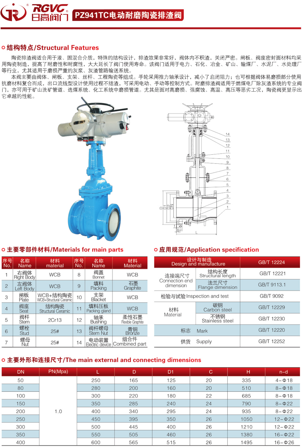 PZ41TC電動(dòng)耐磨陶瓷排渣閥