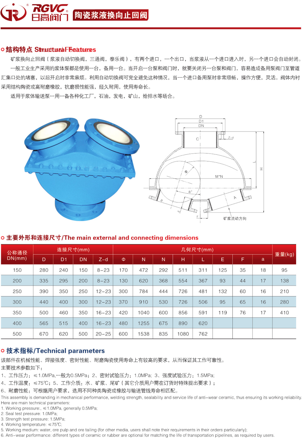 陶瓷漿液換向止回閥