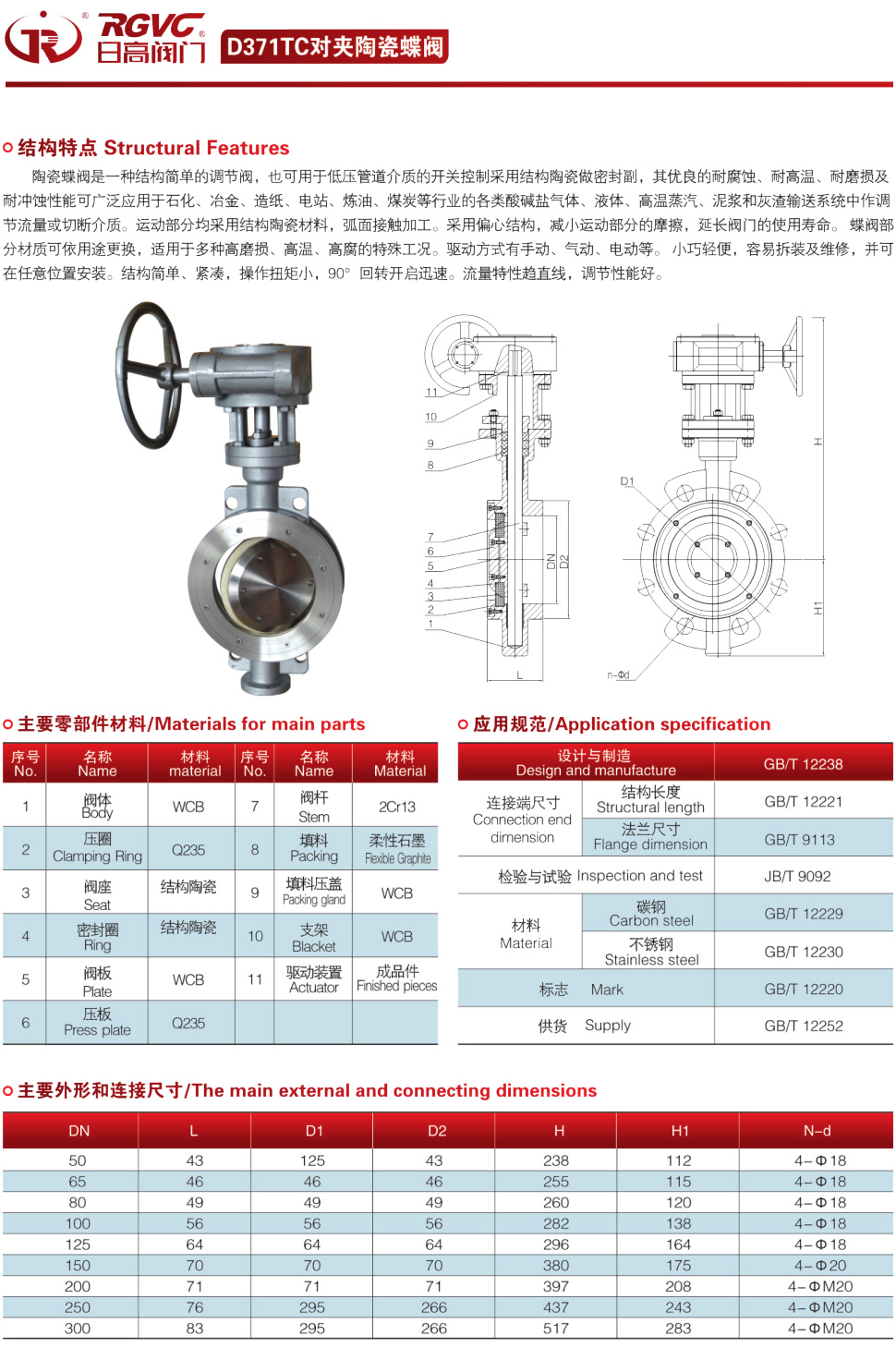 D371TC對夾陶瓷蝶閥